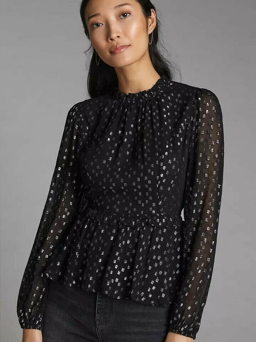 Anthropologie / Porridge | Shimmer Open-Back Blouse, XS